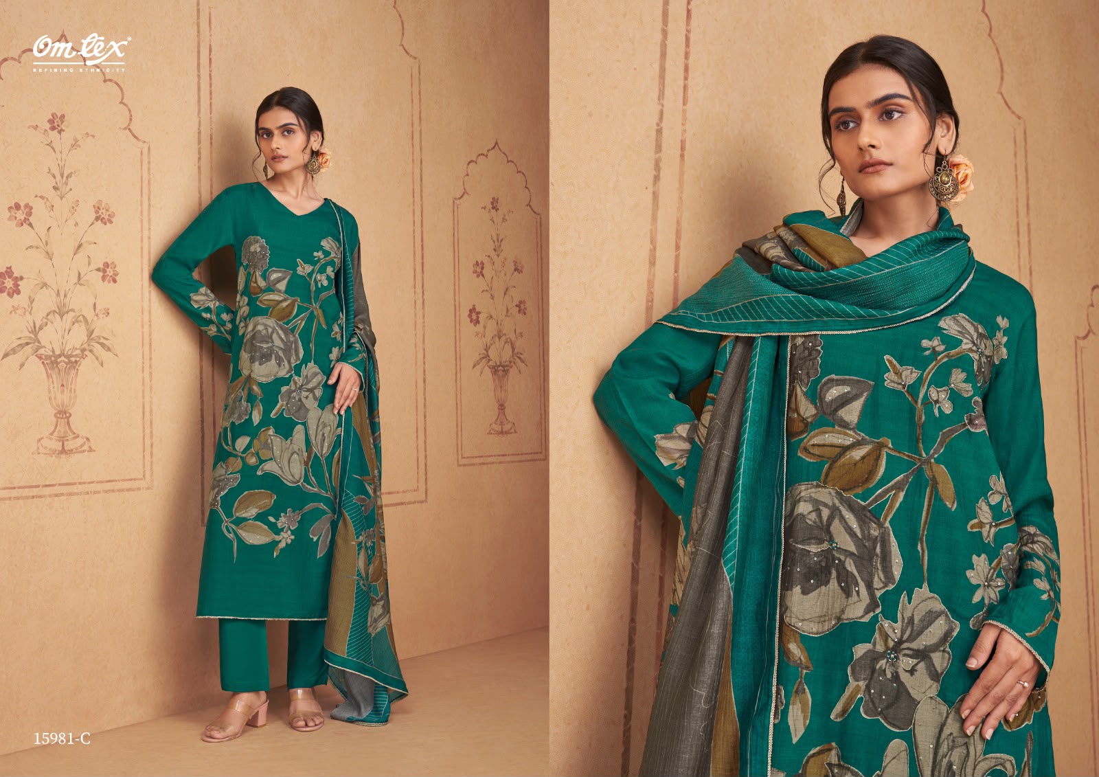 Clarissa Omtex Silk Pant Style Suits Wholesaler