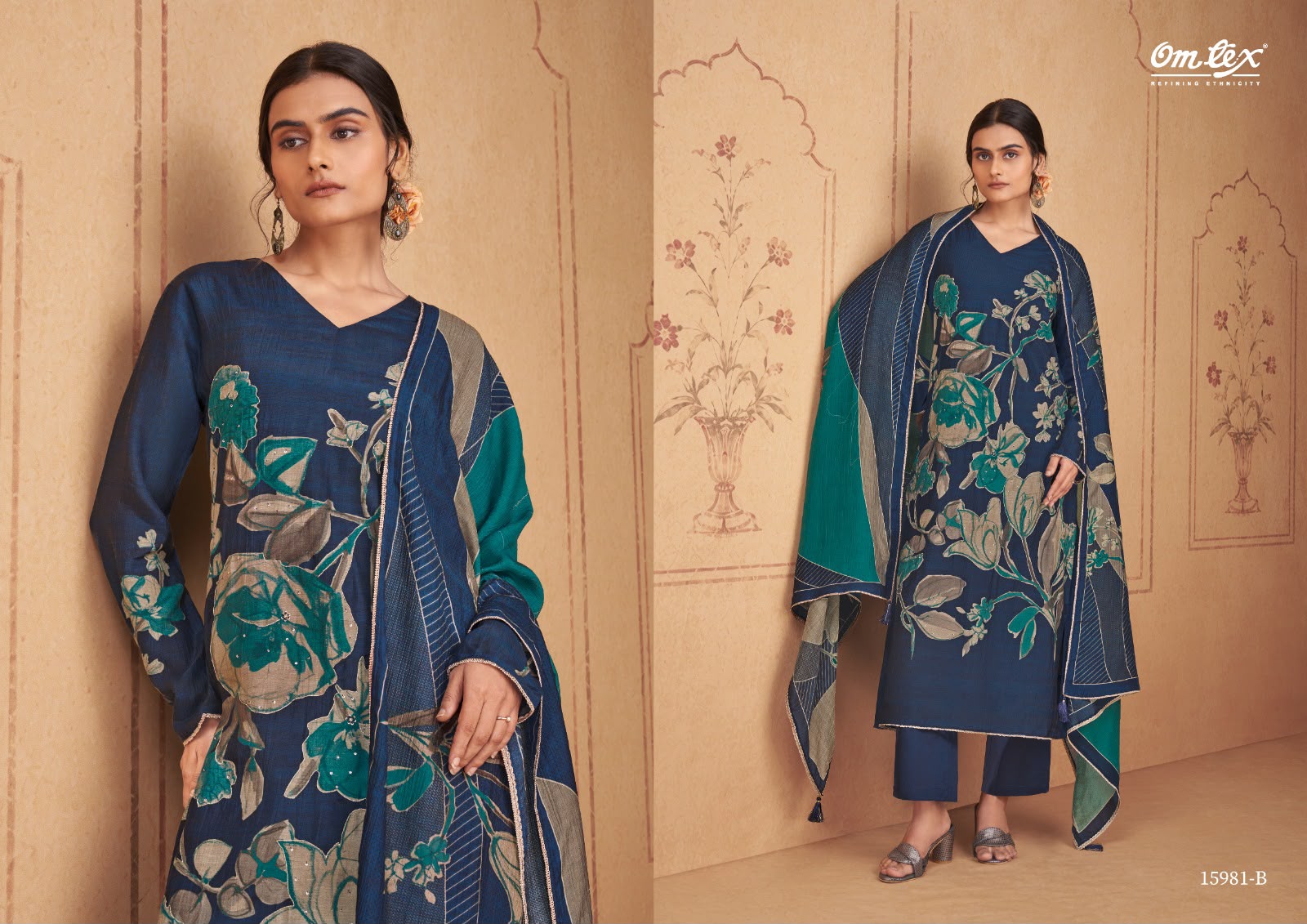 Clarissa Omtex Silk Pant Style Suits Wholesaler