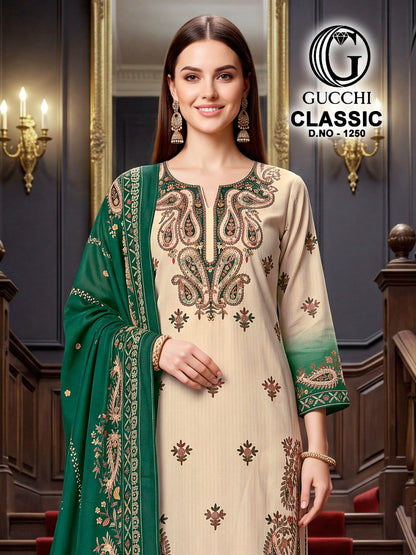 Classic 1250-1251 Gucchi Viscose Pashmina Suits Wholesale Price