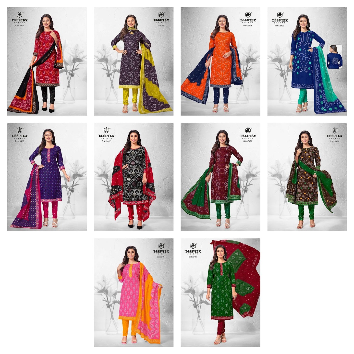 Classic Chunaris Vol 34 Deeptex Prints Cotton Dress Material Wholesaler