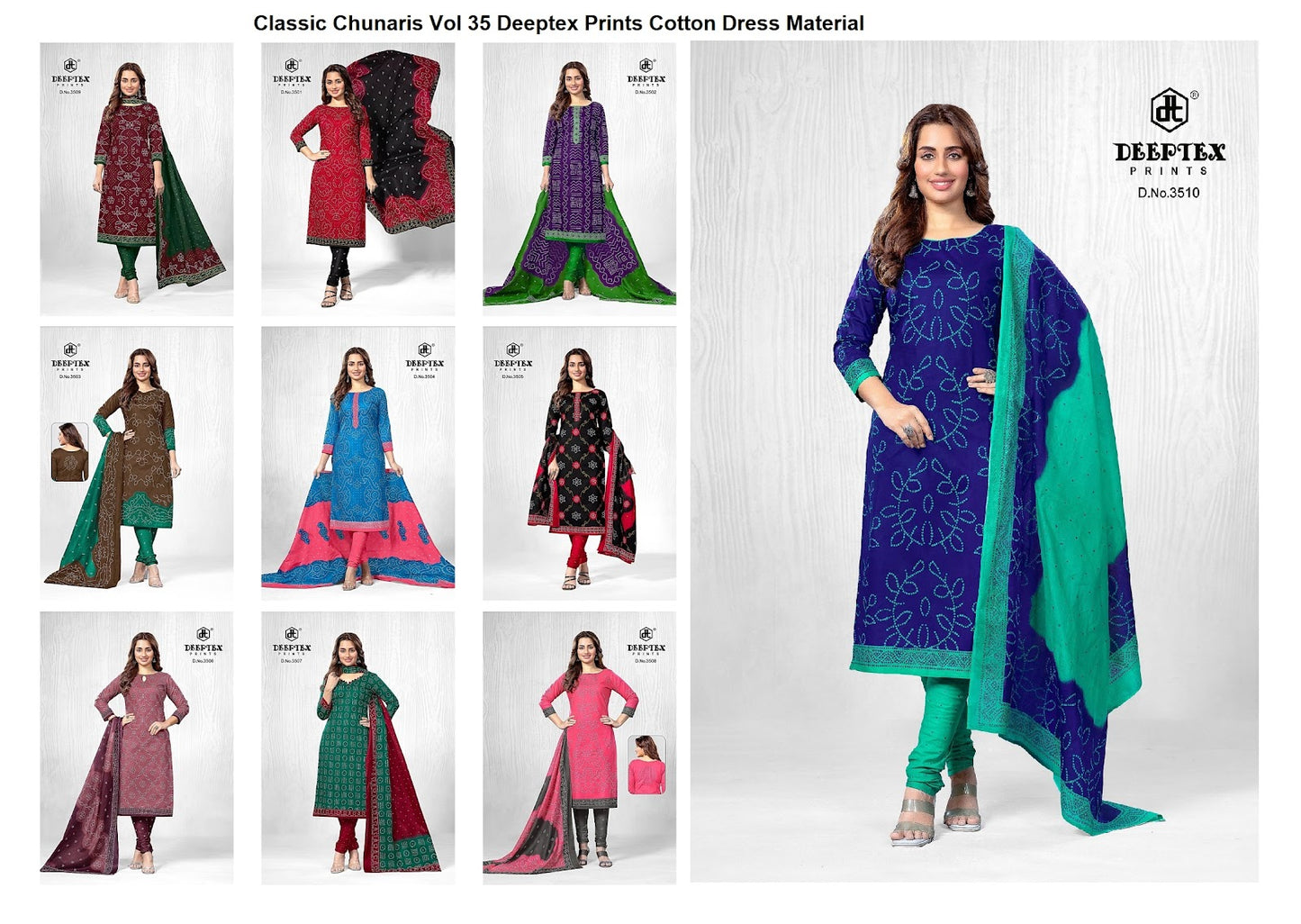 Classic Chunaris Vol 35 Deeptex Prints Cotton Dress Material Exporter Gujarat