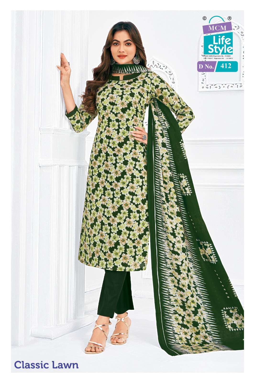 Classic Lawn Vol 4 Mcm Lifestyle Cotton Pant Style Suits Manufacturer Gujarat