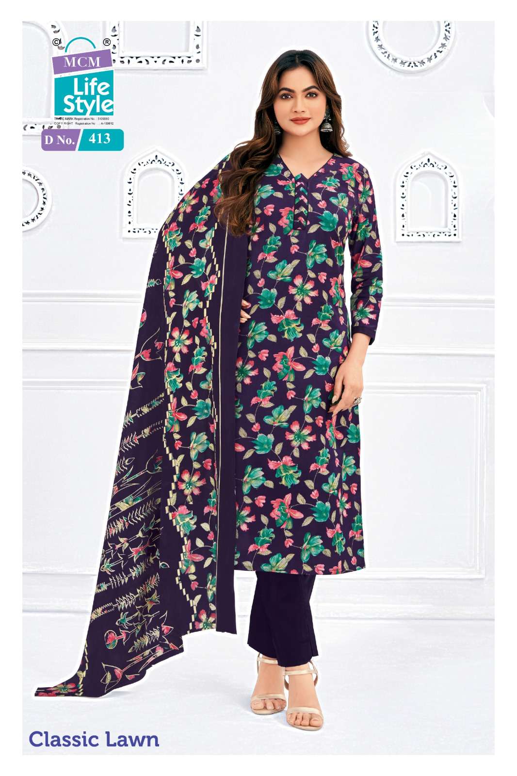 Classic Lawn Vol 4 Mcm Lifestyle Cotton Pant Style Suits Manufacturer Gujarat