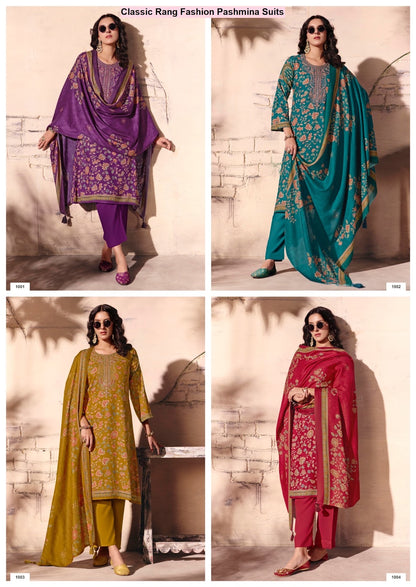 Classic Rang Fashion Pashmina Suits Manufacturer Gujarat