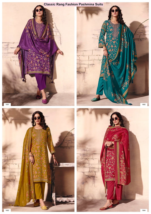 Classic Rang Fashion Pashmina Suits Manufacturer Gujarat