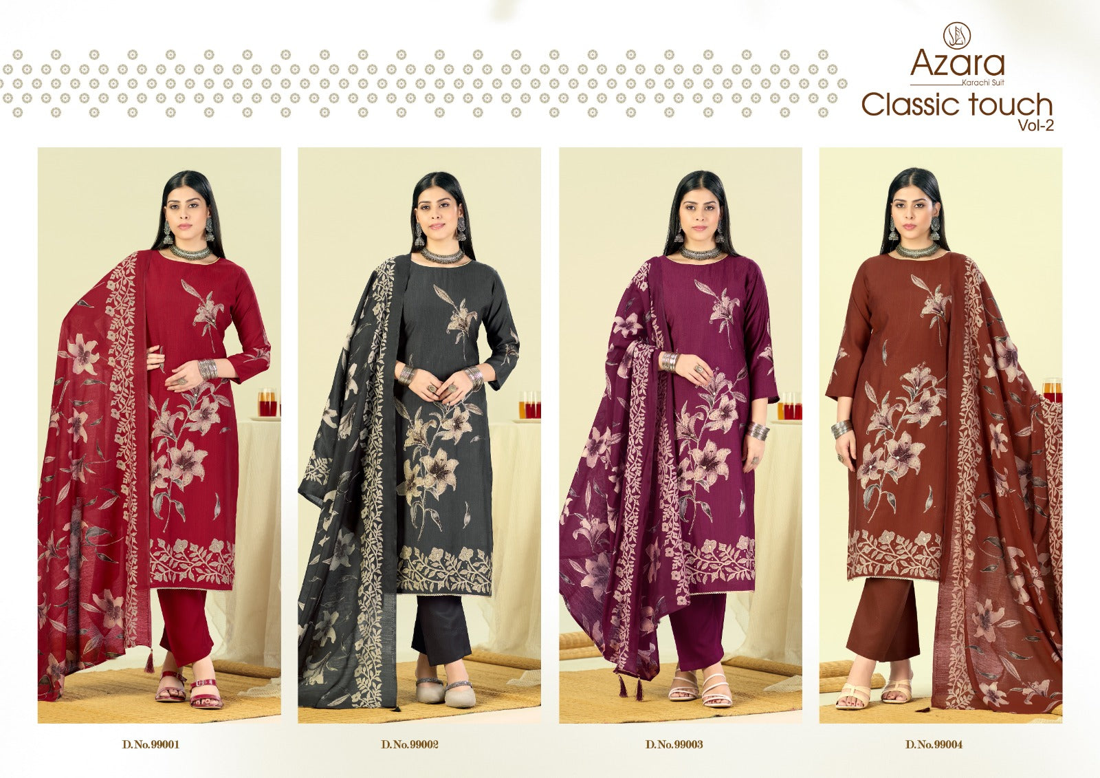 Classic Touch Vol 2 Radhika Fashion Azara Viscose Karachi Salwar Suits Manufacturer Gujarat