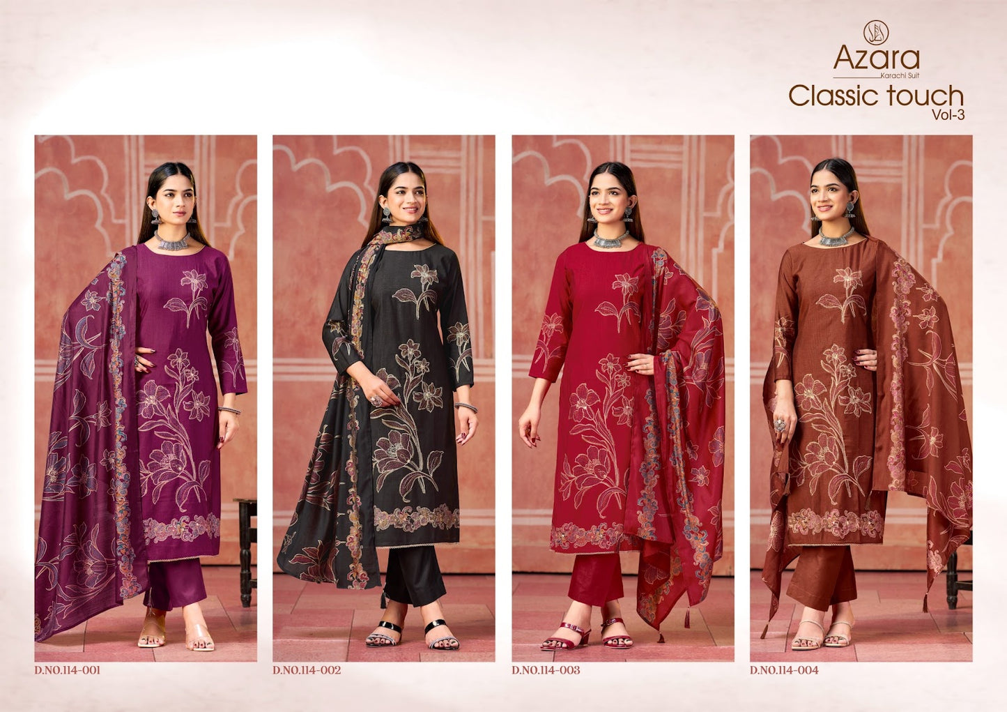 Classic Touch Vol 3 Radhika Fashion Azara Viscose Karachi Salwar Suits Manufacturer Ahmedabad