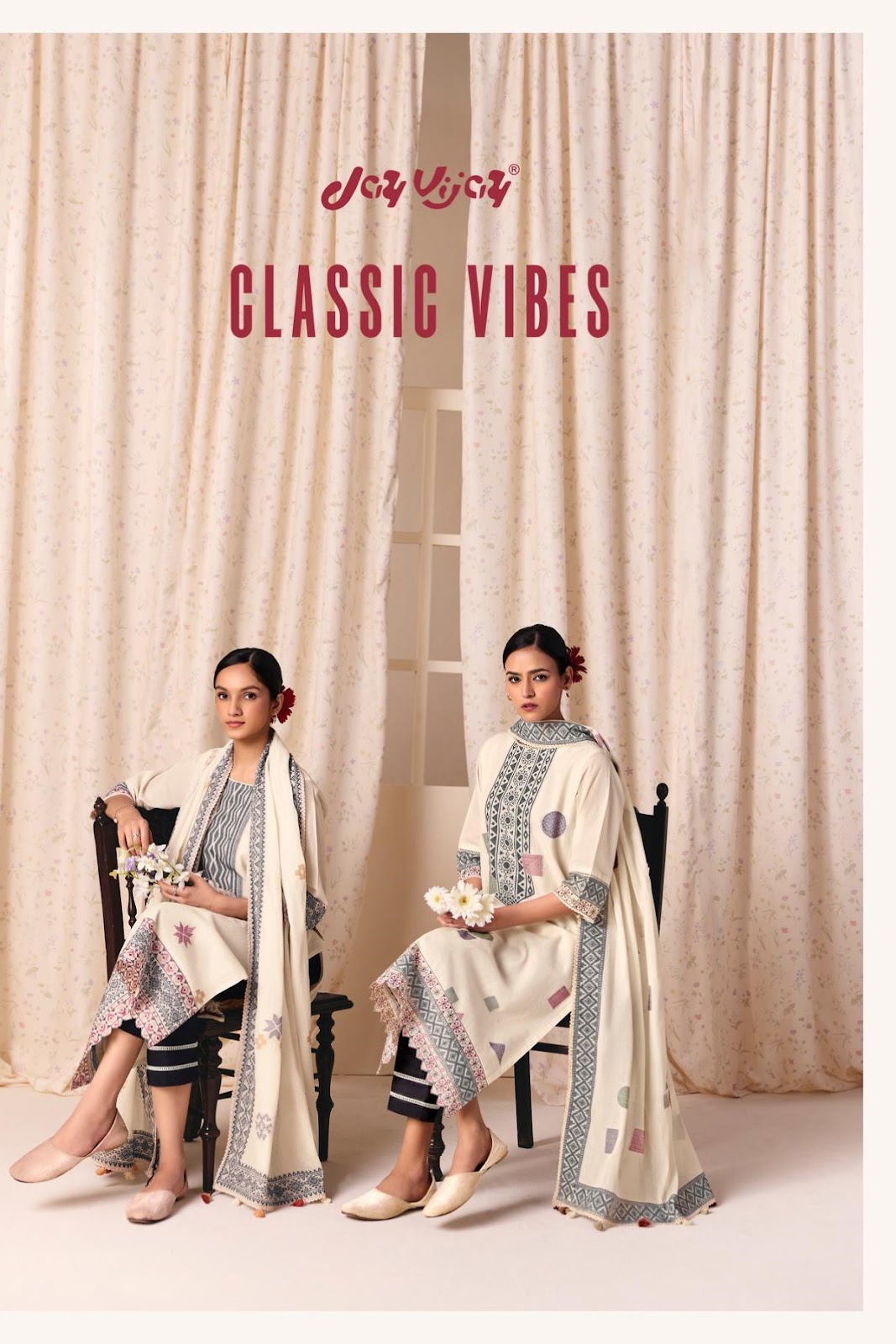 Classic Vibes Jay Vijay Cotton Jacquard Pant Style Suits Wholesale Price