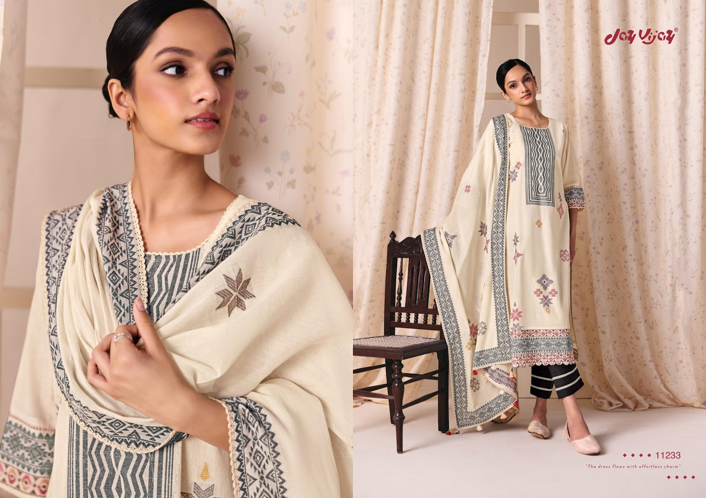 Classic Vibes Jay Vijay Cotton Jacquard Pant Style Suits Wholesale Price