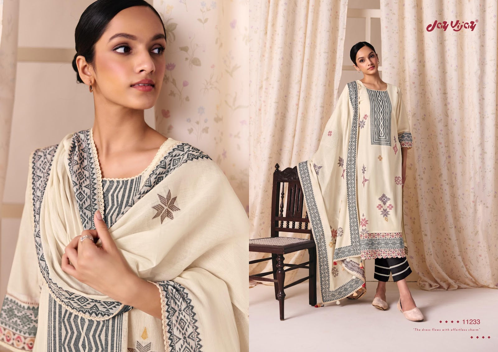 Classic Vibes Jay Vijay Cotton Jacquard Pant Style Suits Wholesale Price