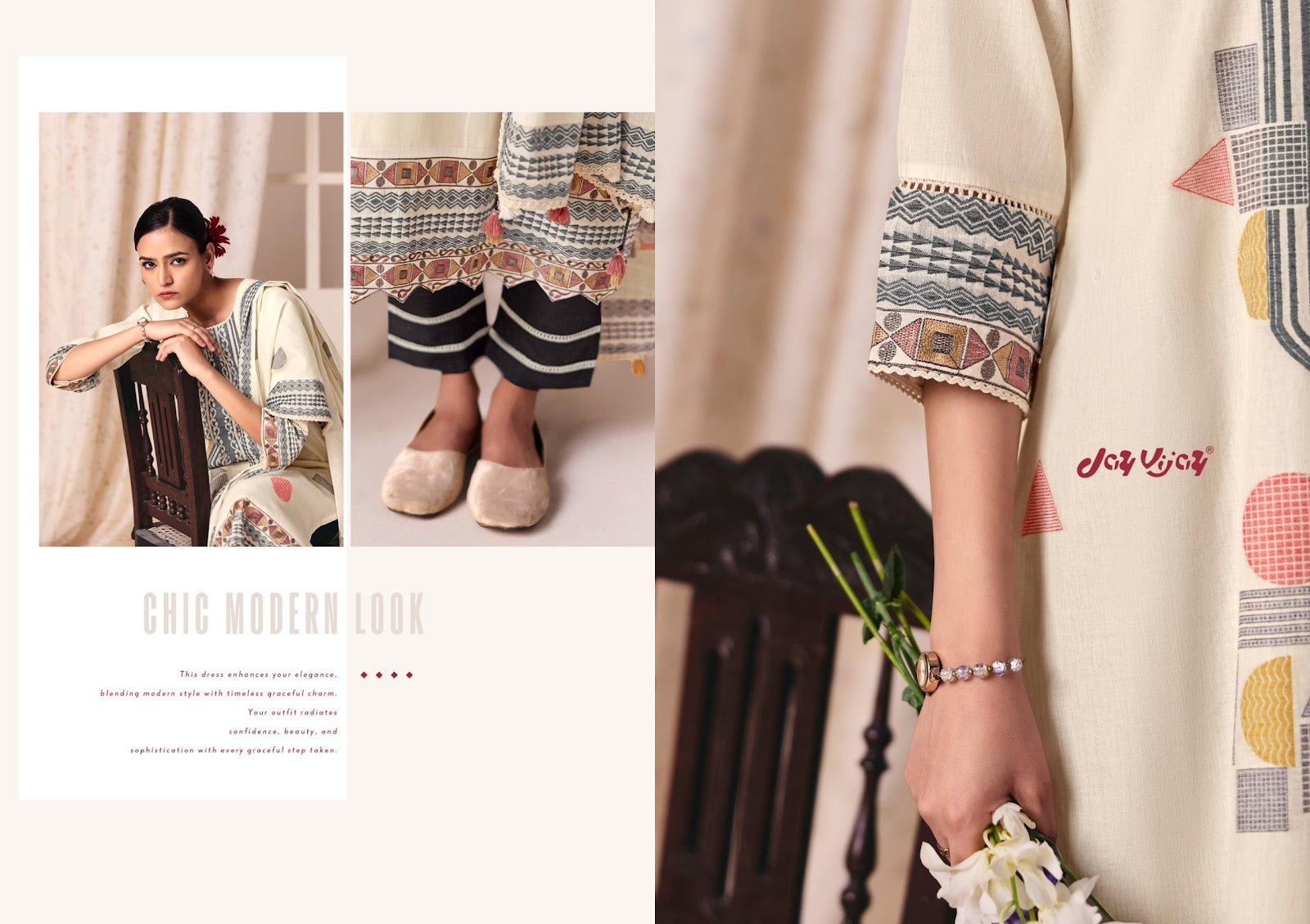 Classic Vibes Jay Vijay Cotton Jacquard Pant Style Suits Wholesale Price