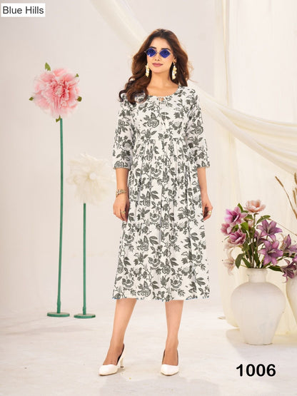 Classmate Blue Hills Rayon 14Kg Anarkali Kurtis Manufacturer Ahmedabad