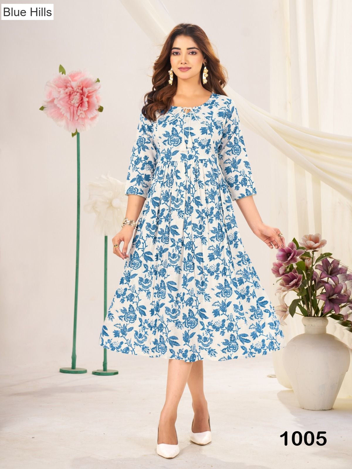 Classmate Blue Hills Rayon 14Kg Anarkali Kurtis Manufacturer Ahmedabad