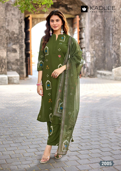 Classy Look Kadlee Rayon Readymade Plazzo Style Suits Wholesale Rate