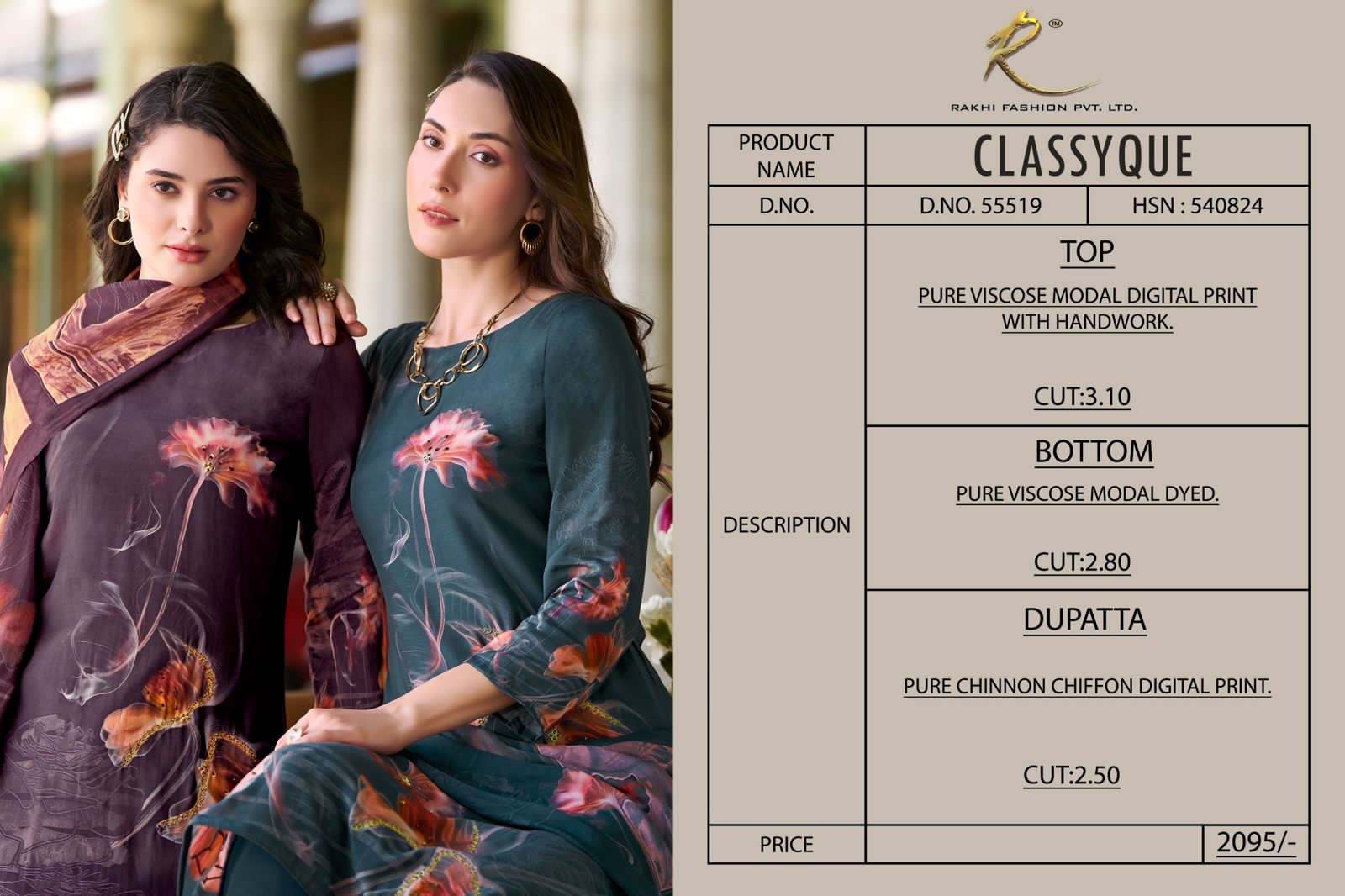 Classyque Rakhi Fashion Pure Viscose Pant Style Suits Wholesale Price