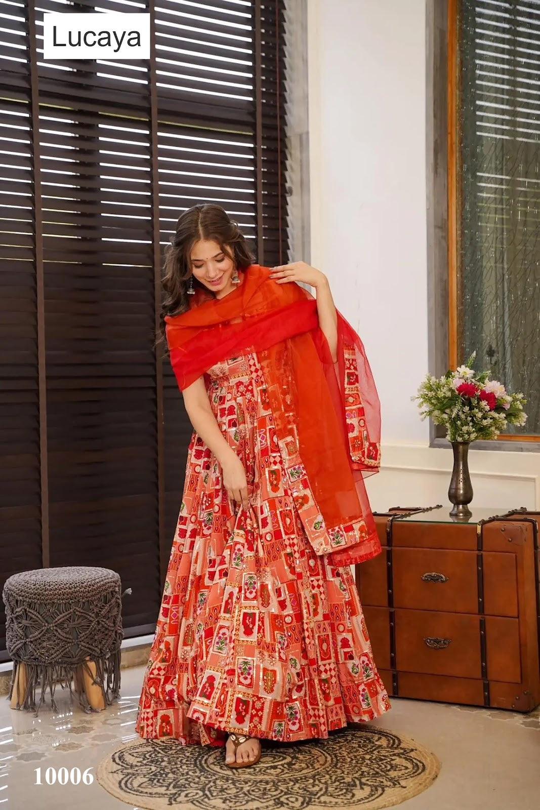Clora Vol 10 Lucaya Silk Gown Dupatta Set Wholesaler Gujarat