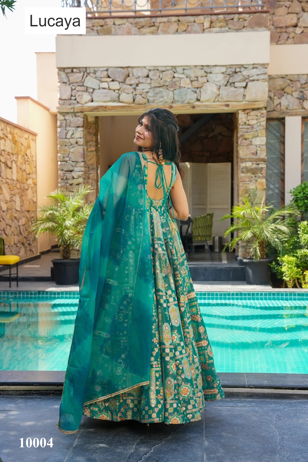 Clora Vol 10 Lucaya Silk Gown Dupatta Set Wholesaler Gujarat