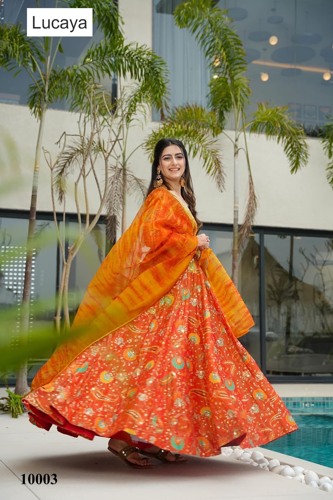 Clora Vol 10 Lucaya Silk Gown Dupatta Set Wholesaler Gujarat
