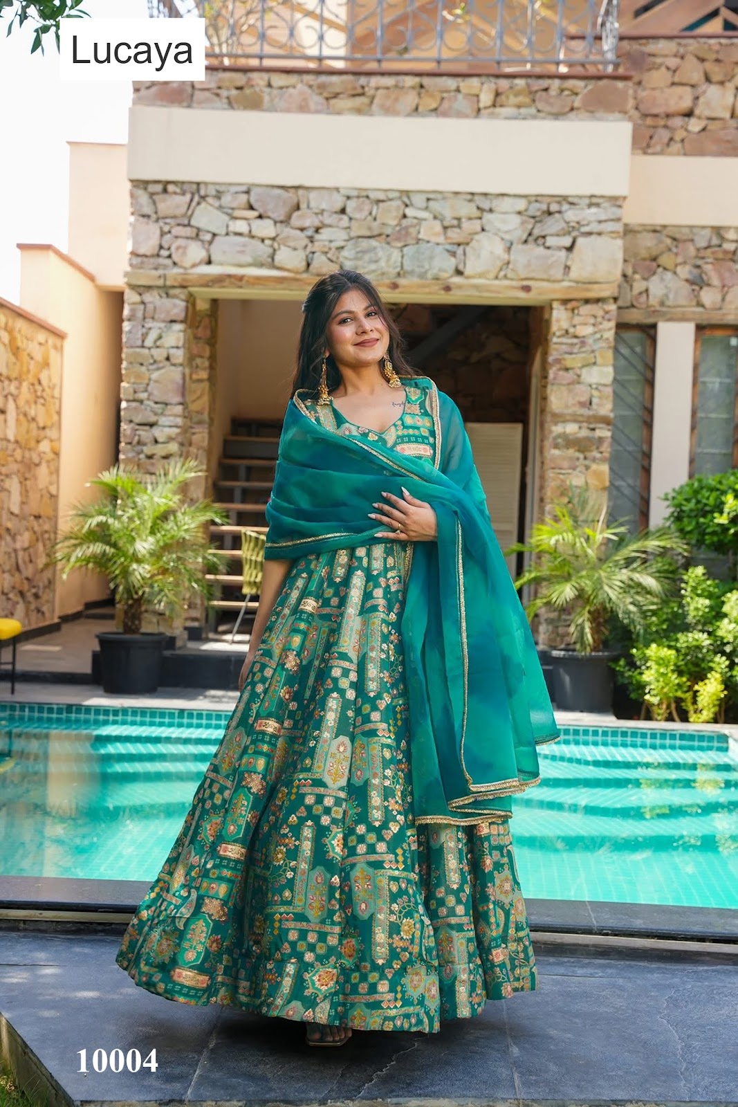 Clora Vol 10 Lucaya Silk Gown Dupatta Set Wholesaler Gujarat
