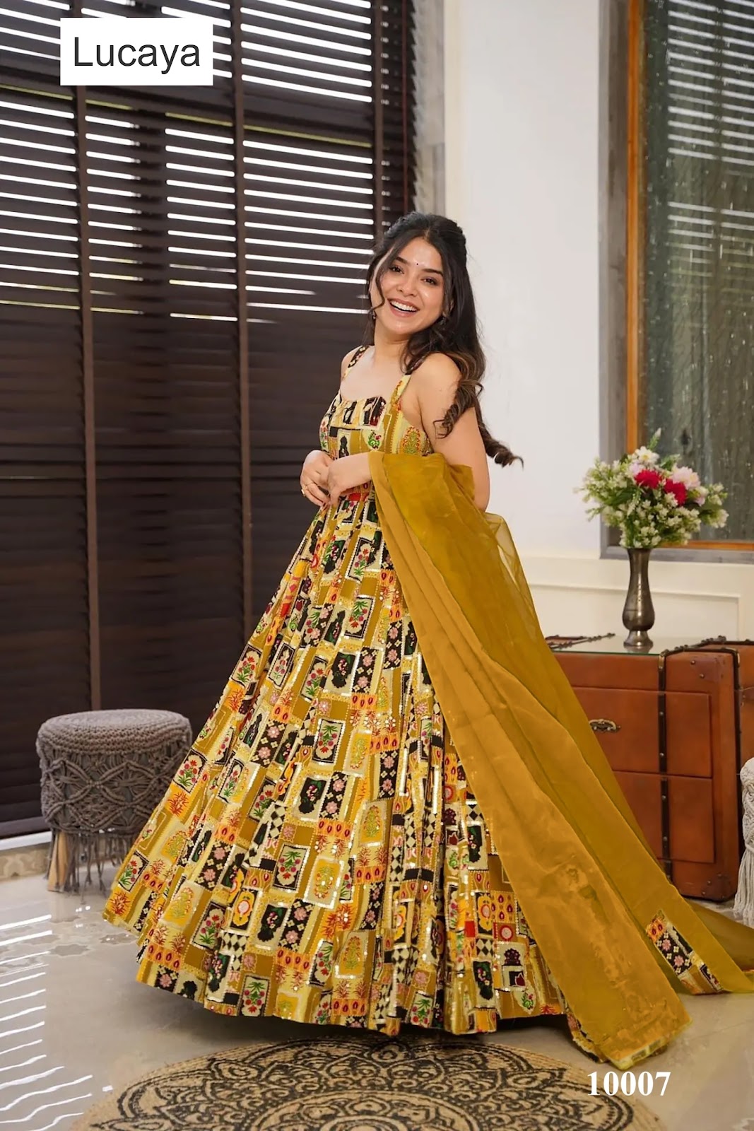 Clora Vol 10 Lucaya Silk Gown Dupatta Set Wholesaler Gujarat