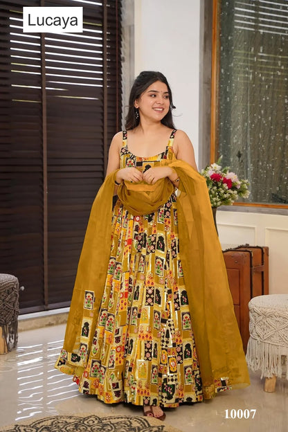 Clora Vol 10 Lucaya Silk Gown Dupatta Set Wholesaler Gujarat