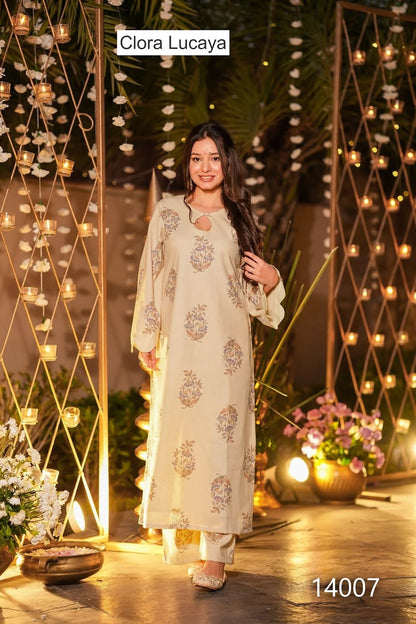 Clora Vol 14 Lucaya Muslin Readymade Plazzo Style Suits Wholesaler Gujarat