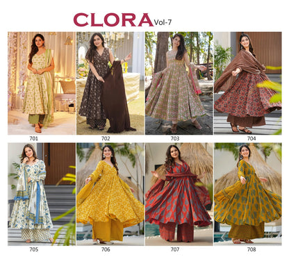Clora Vol 7 Lucaya Muslin Readymade Suits Exporter India