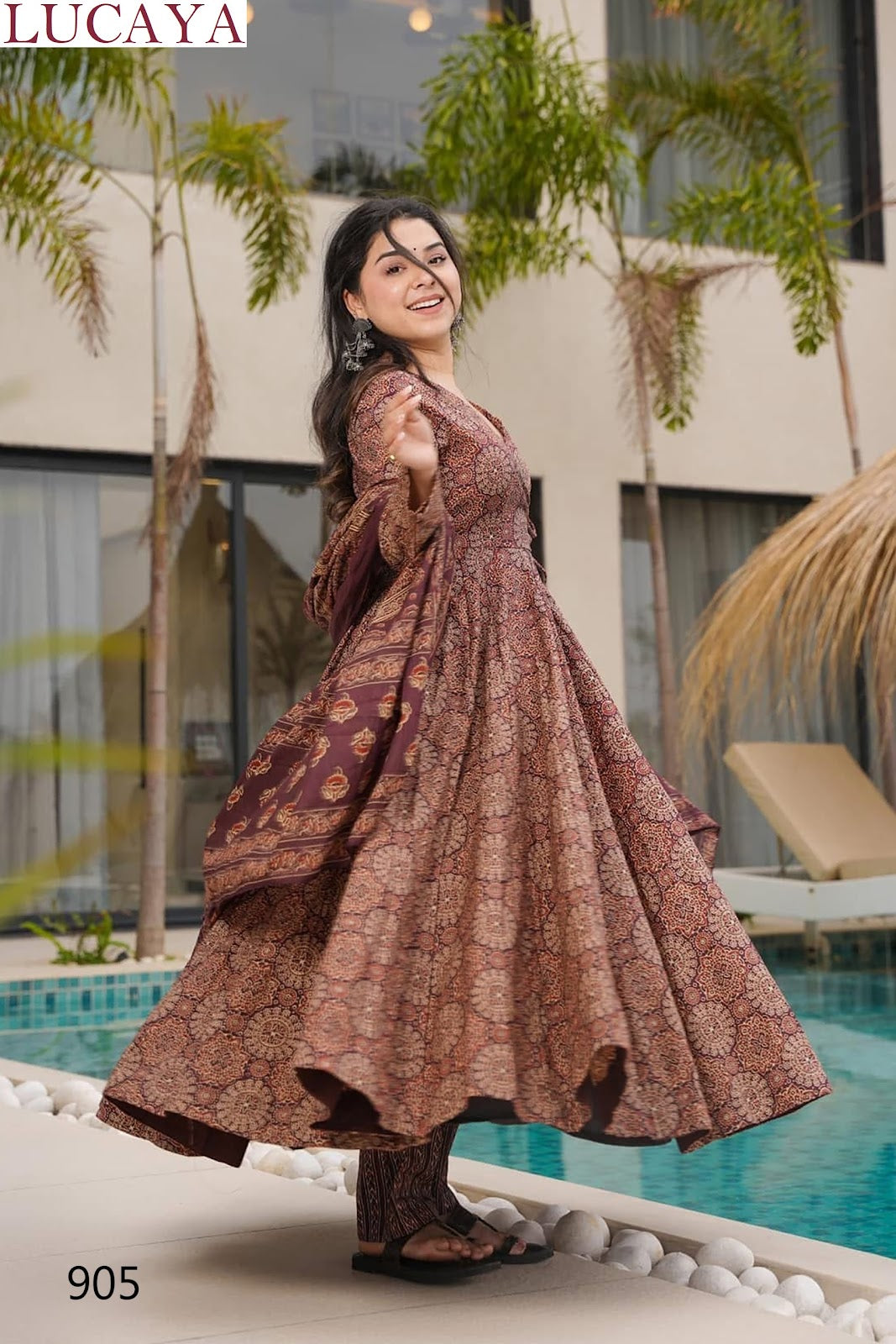 Clora Vol 9 Lucaya Mal Cotton Readymade Anarkali Suits Wholesaler Ahmedabad