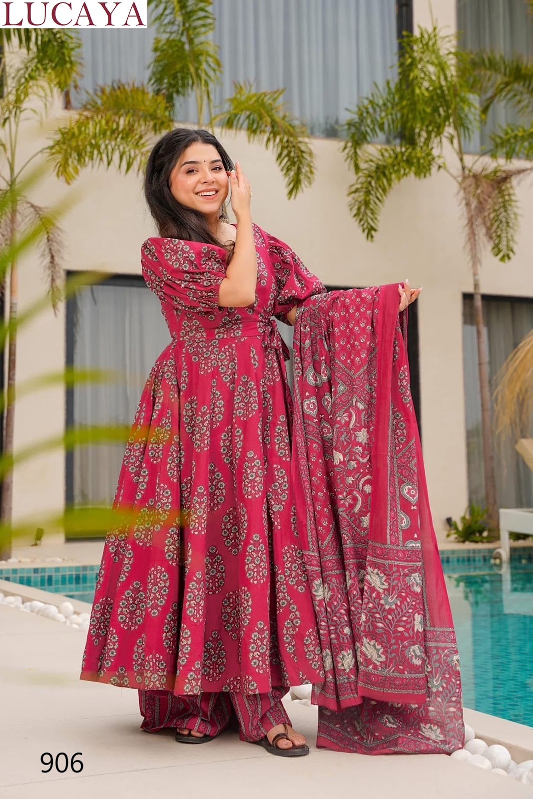 Clora Vol 9 Lucaya Mal Cotton Readymade Anarkali Suits Wholesaler Ahmedabad