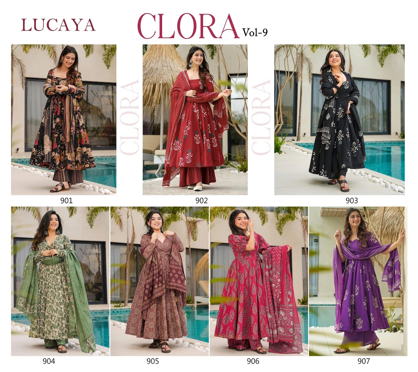 Clora Vol 9 Lucaya Mal Cotton Readymade Anarkali Suits Wholesaler Ahmedabad