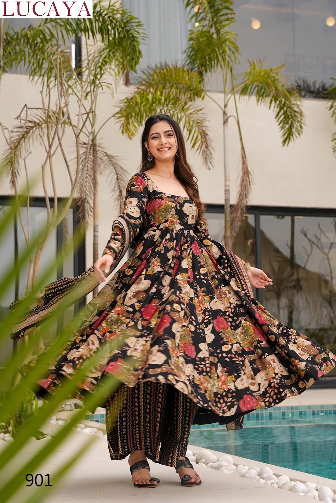 Clora Vol 9 Lucaya Mal Cotton Readymade Anarkali Suits Wholesaler Ahmedabad