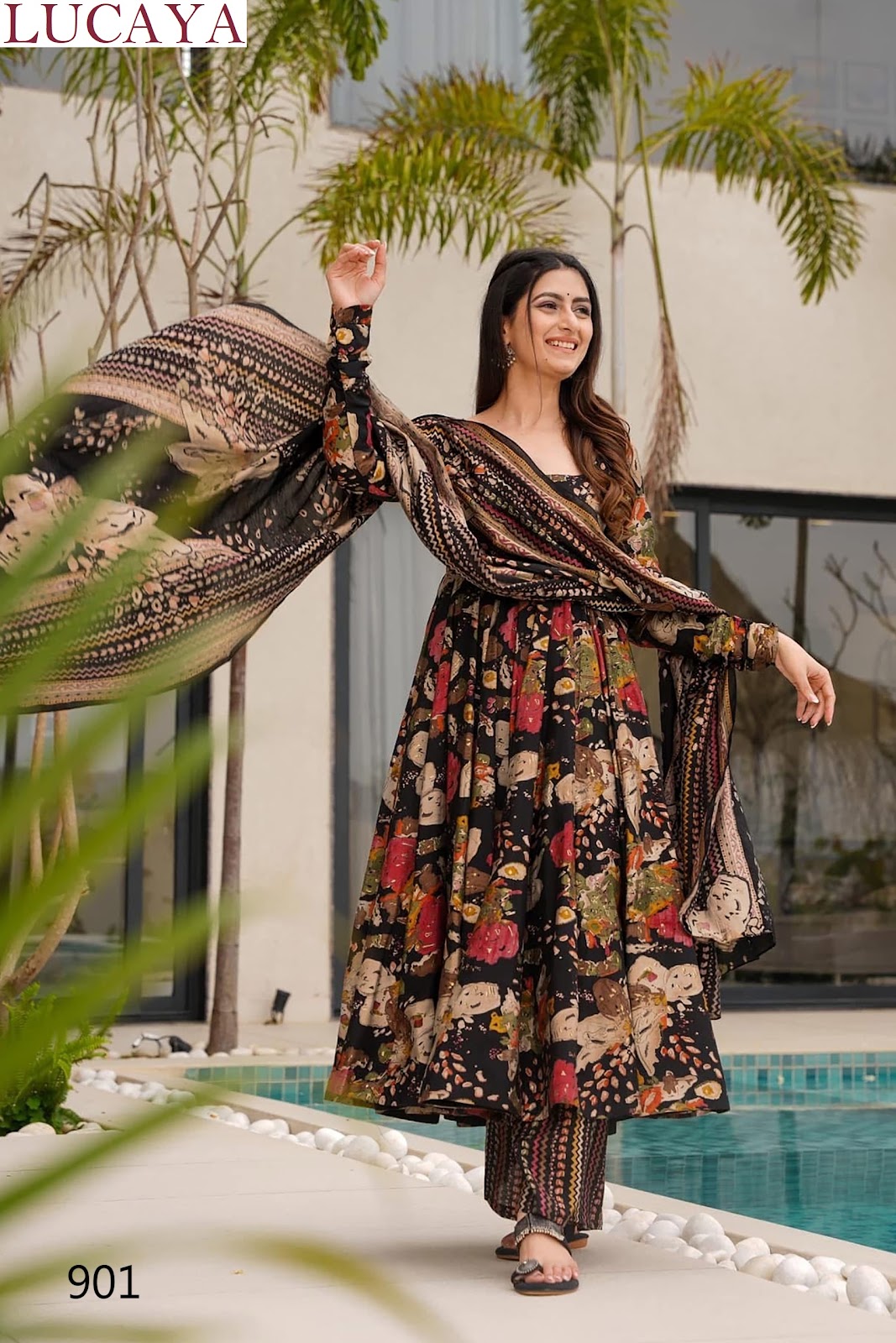 Clora Vol 9 Lucaya Mal Cotton Readymade Anarkali Suits Wholesaler Ahmedabad