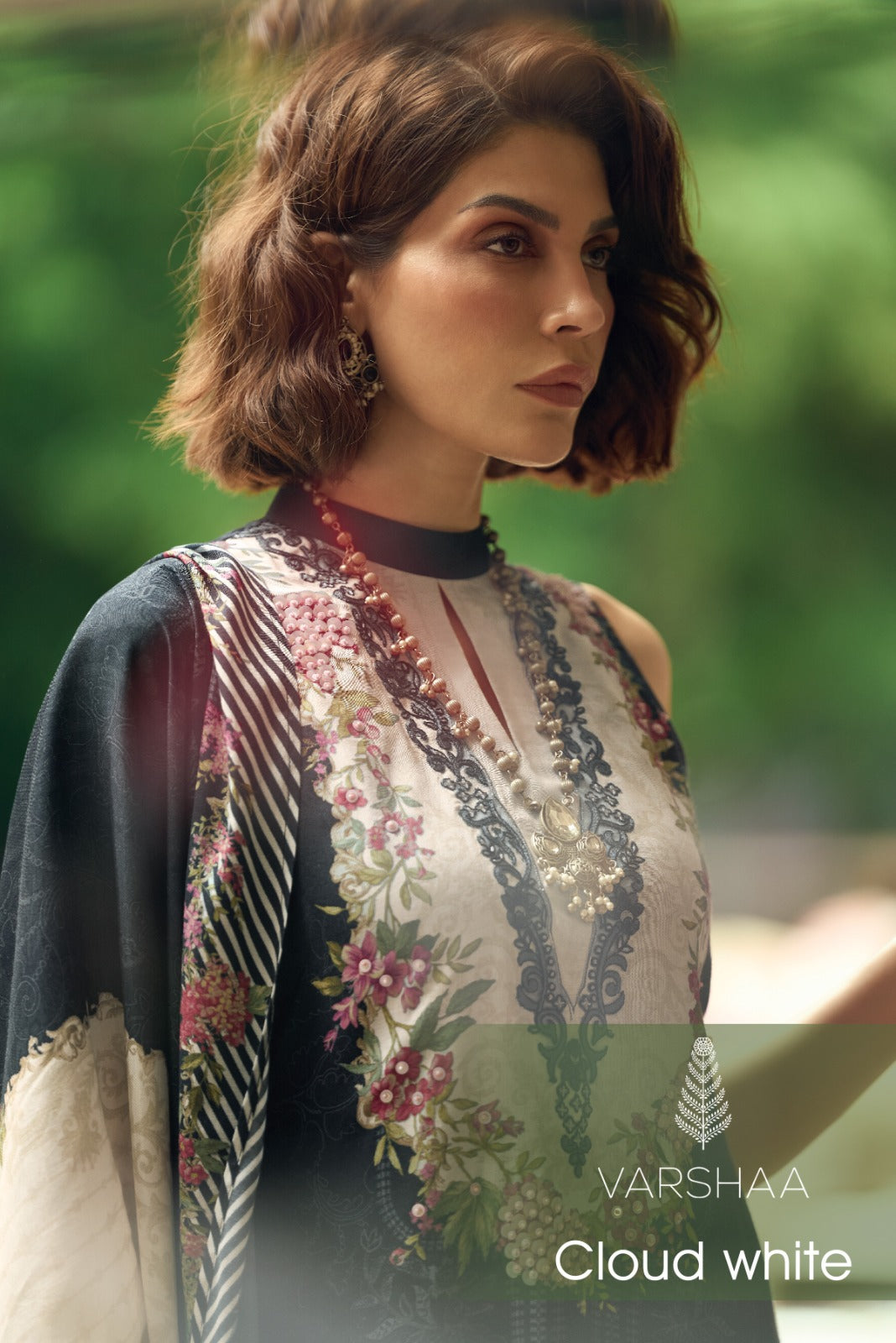 Cloud White Varshaa Viscose Muslin Plazzo Style Suits Supplier India
