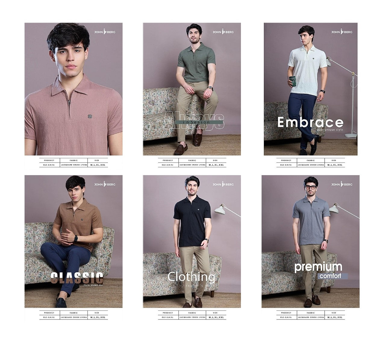 Clz 2 John Berg Jacquard Mens Tshirts Wholesaler India