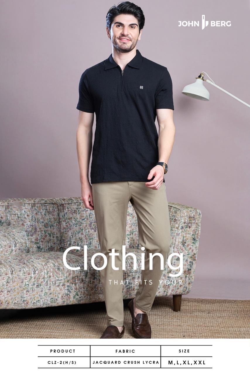 Clz 2 John Berg Jacquard Mens Tshirts Wholesaler India