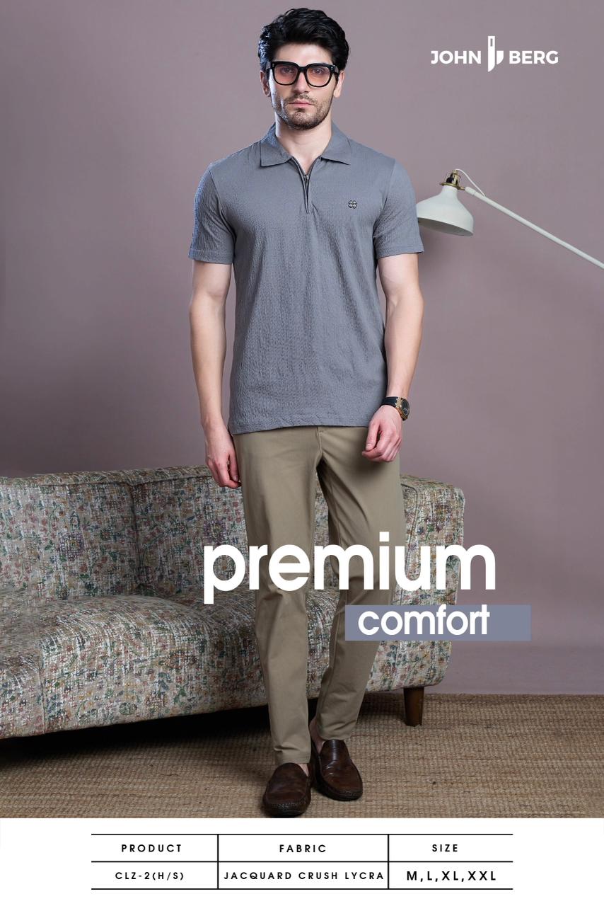 Clz 2 John Berg Jacquard Mens Tshirts Wholesaler India