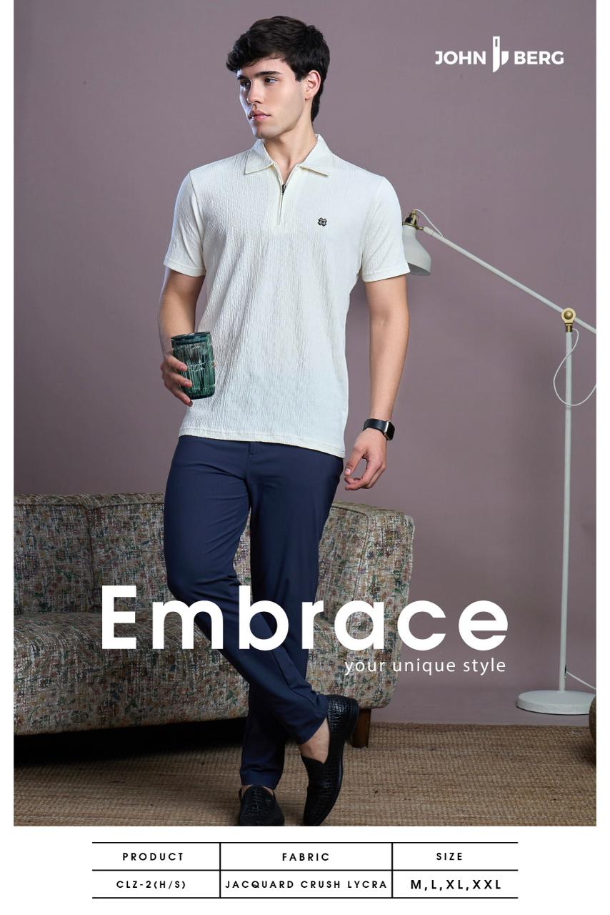 Clz 2 John Berg Jacquard Mens Tshirts Wholesaler India
