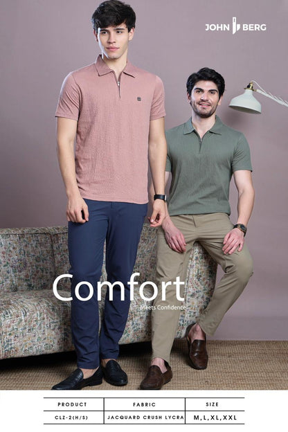Clz 2 John Berg Jacquard Mens Tshirts Wholesaler India