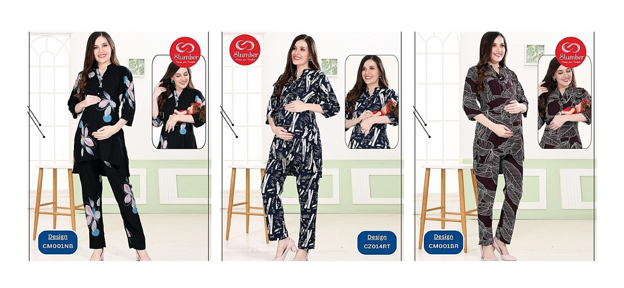 Cm001 Slumber Rayon Feeding Co-Ord Set Manufacturer Ahmedabad
