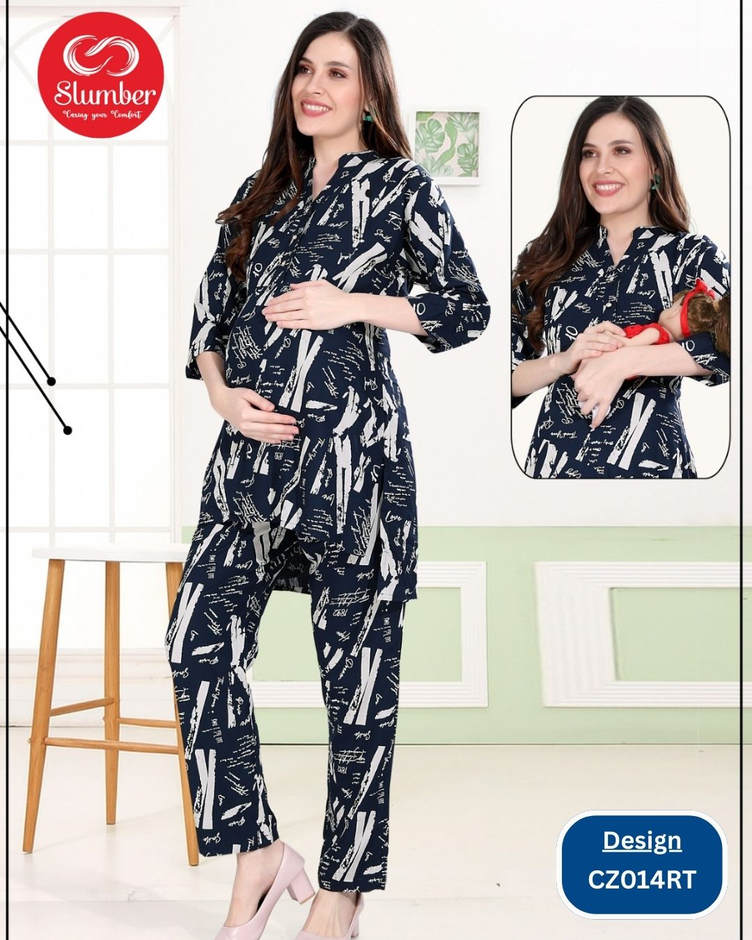 Cm001 Slumber Rayon Feeding Co-Ord Set Manufacturer Ahmedabad