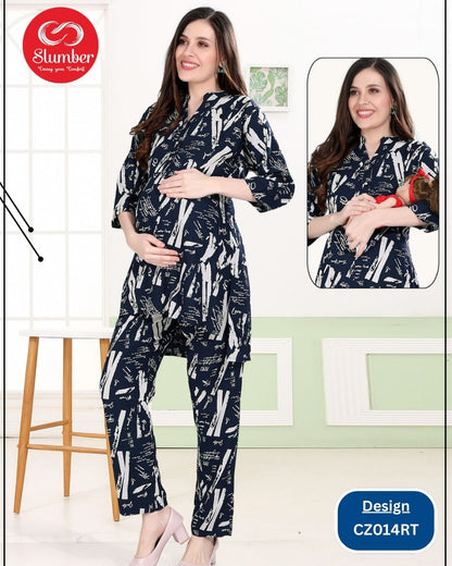 Cm001 Slumber Rayon Feeding Co-Ord Set Manufacturer Ahmedabad