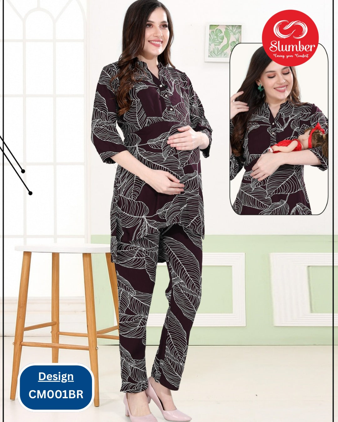 Cm001 Slumber Rayon Feeding Co-Ord Set Manufacturer Ahmedabad