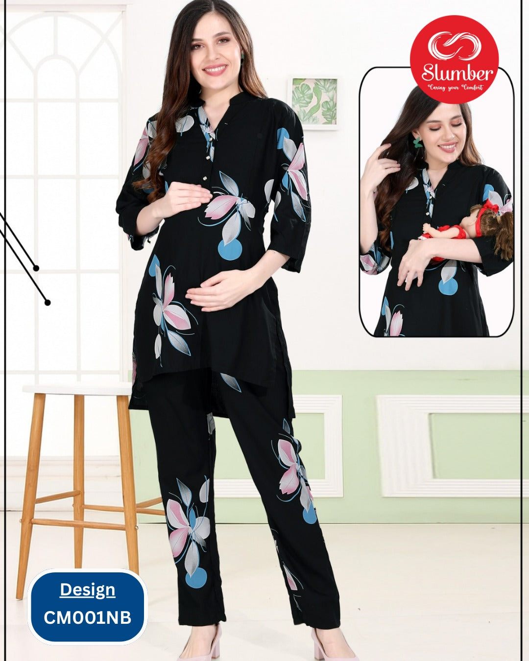 Cm001 Slumber Rayon Feeding Co-Ord Set Manufacturer Ahmedabad