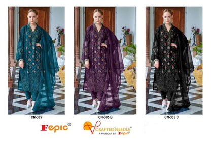 Cn 305 Fepic Organza Pakistani Readymade Suits Supplier India