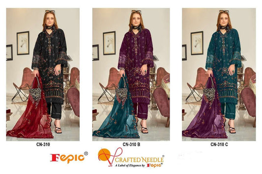 Cn 310 Fepic Organza Pakistani Salwar Suits Wholesaler India