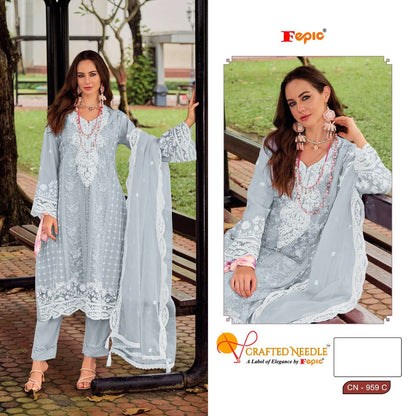 Cn 959 Fepic Organza Pakistani Readymade Suits Manufacturer Ahmedabad