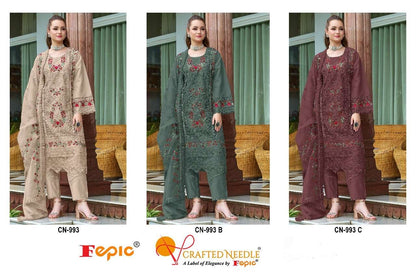 Cn 993 Fepic Organza Pakistani Salwar Suits Exporter