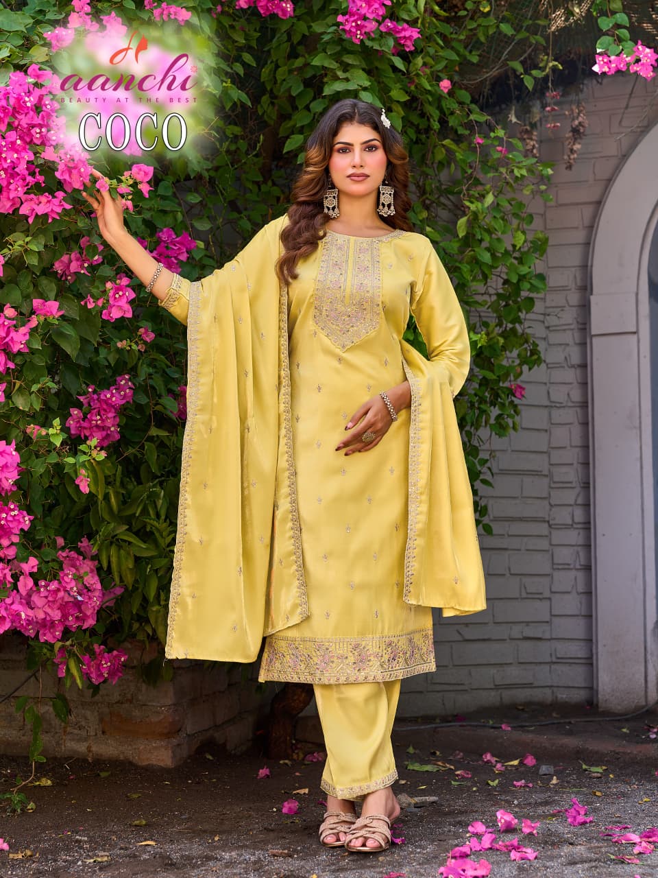 Coco Aanchi Roman Readymade Pant Style Suits Supplier Ahmedabad