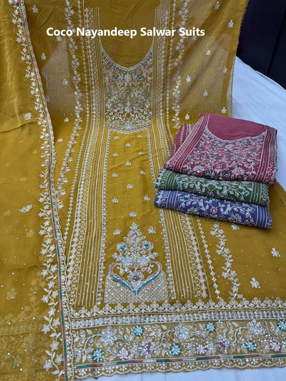 Coco Nayandeep Chiffon Salwar Suits Wholesale Rate
