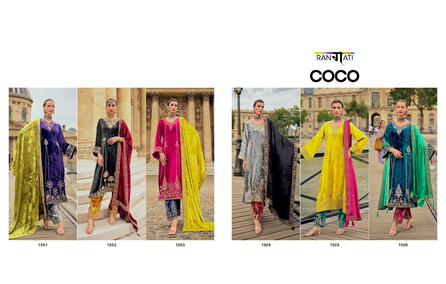 Coco Rangati Prints Viscose Velvet Suits Exporter India